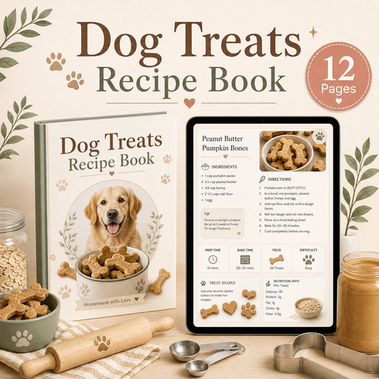 Dog treats recipe book - 12 Pages