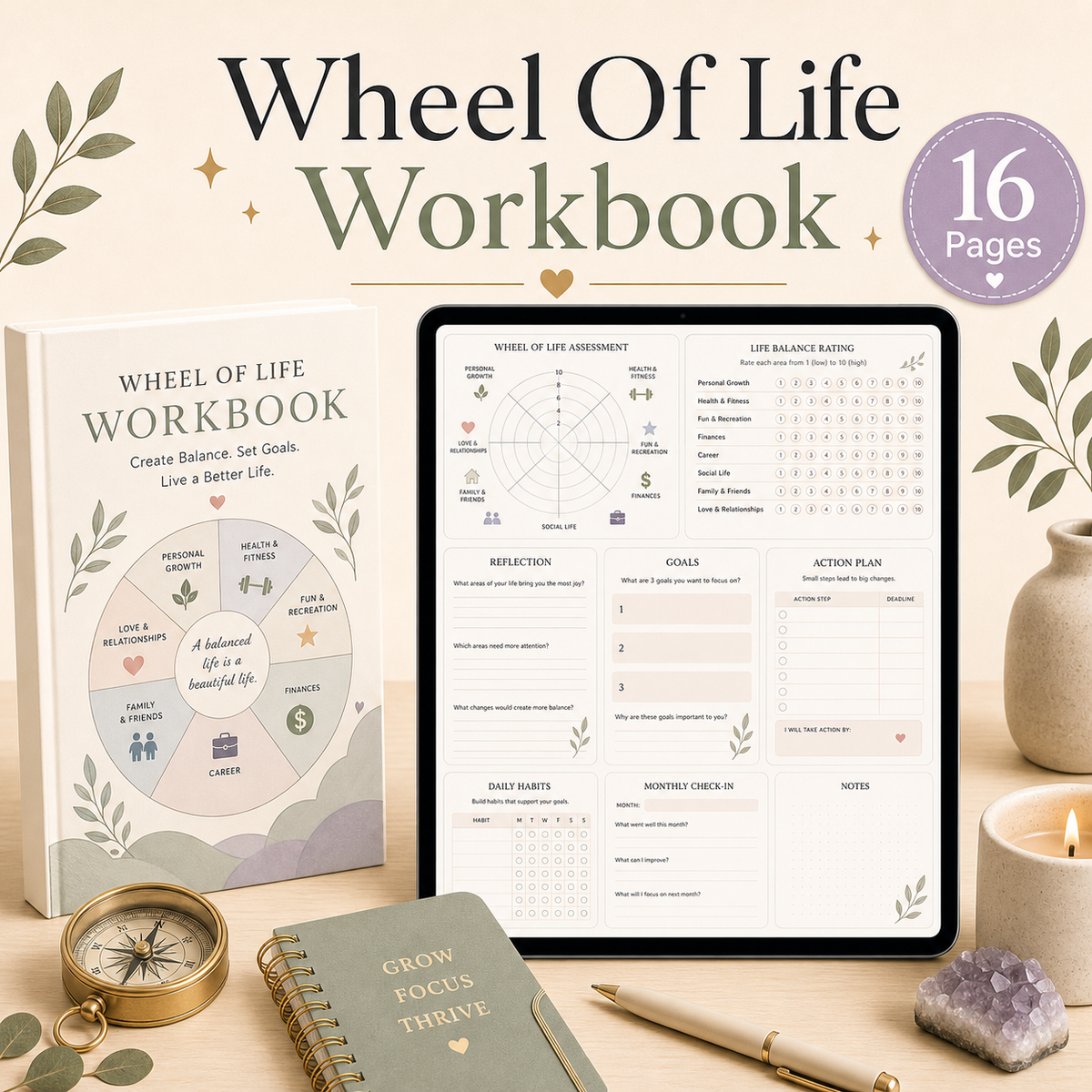 Wheel Of Life Workbook - 16 Pages