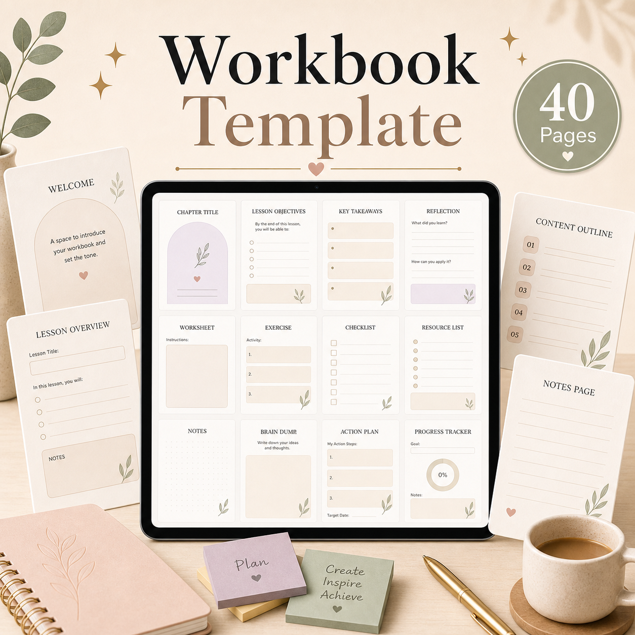 Workbook Template - 40 Pages