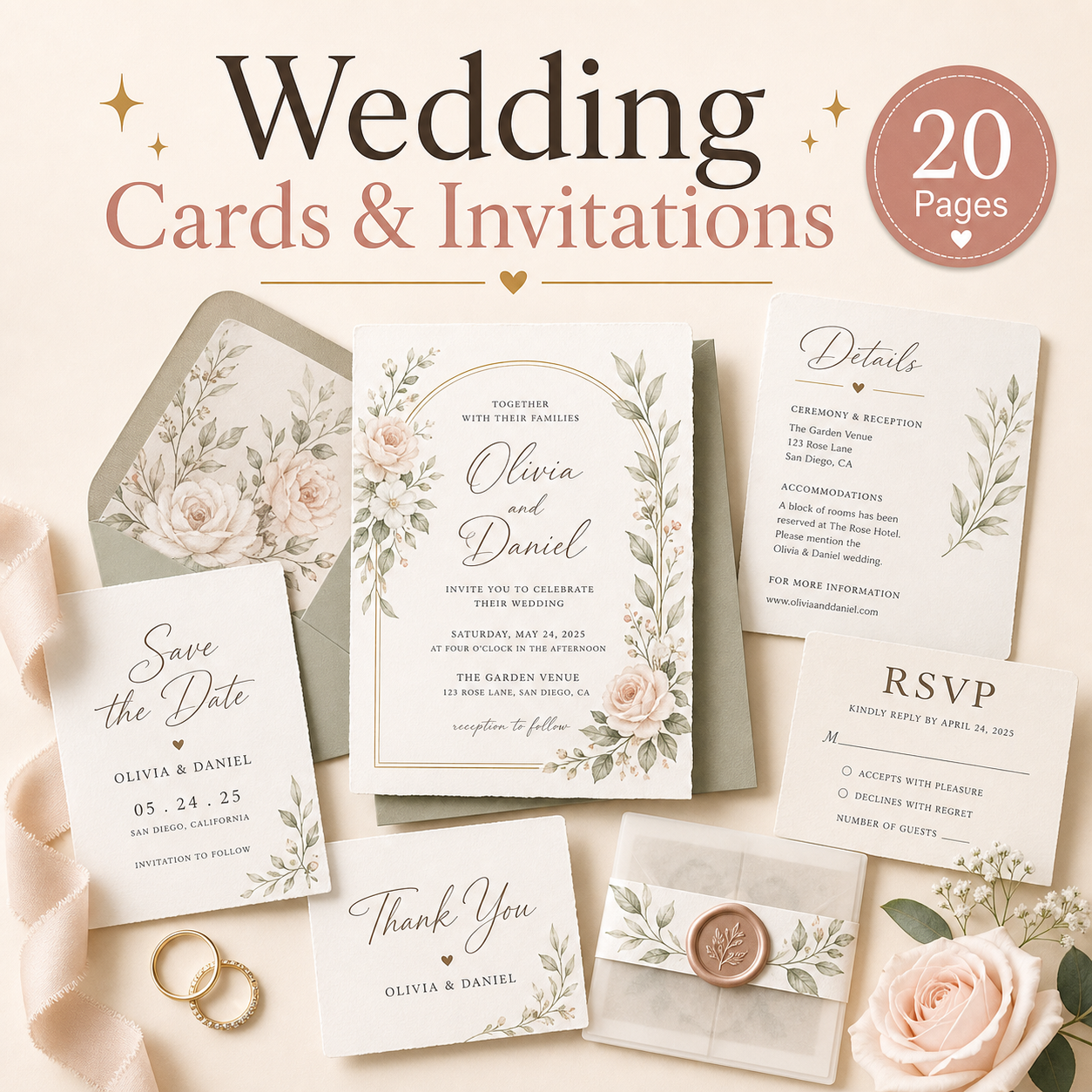 Wedding Cards & invitations - 20 Pages