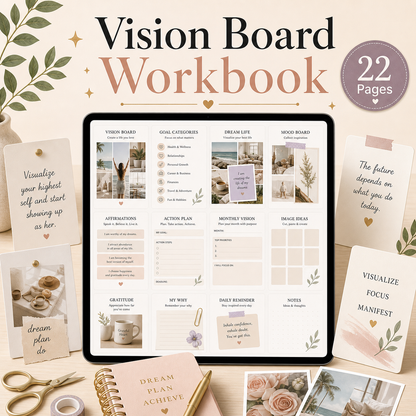 Vision Board Workbook - 22 Pages