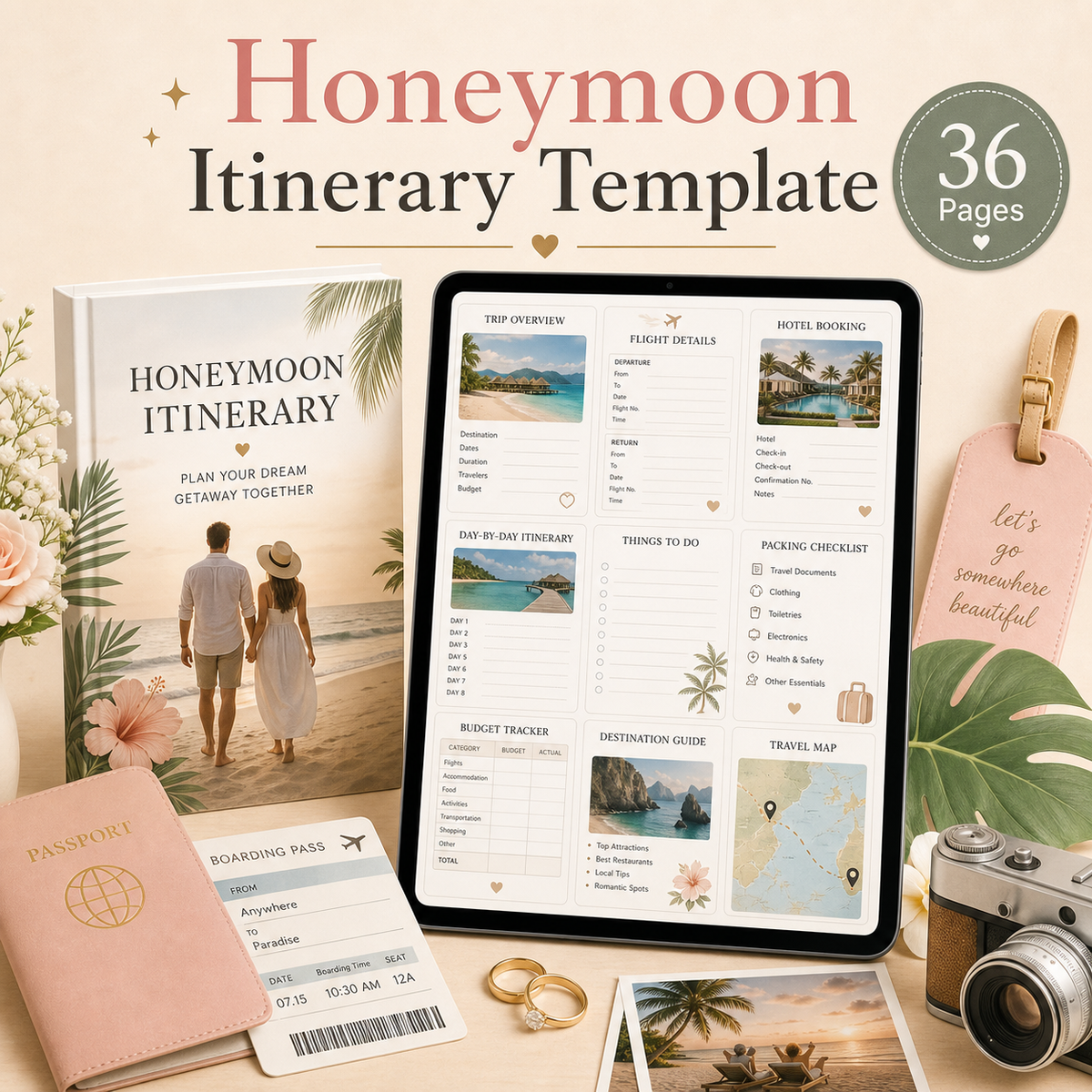 Honeymoon Itinerary Template - 36 Pages