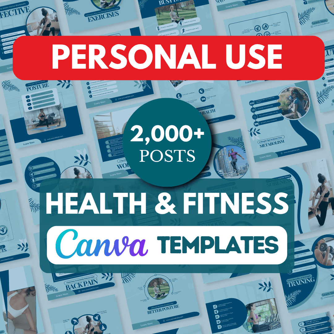 Fitness, Nutrition & Health Bundle - Social Media Templates