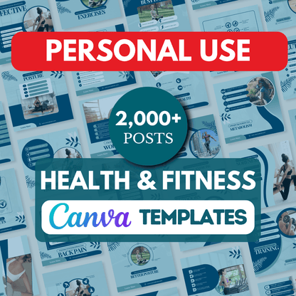 Fitness, Nutrition & Health Bundle - Social Media Templates