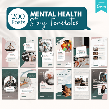 Mental Health Canva Templates Bundle